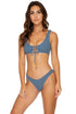 Luli Fama Jagged Bombshell Lace Up Bralette